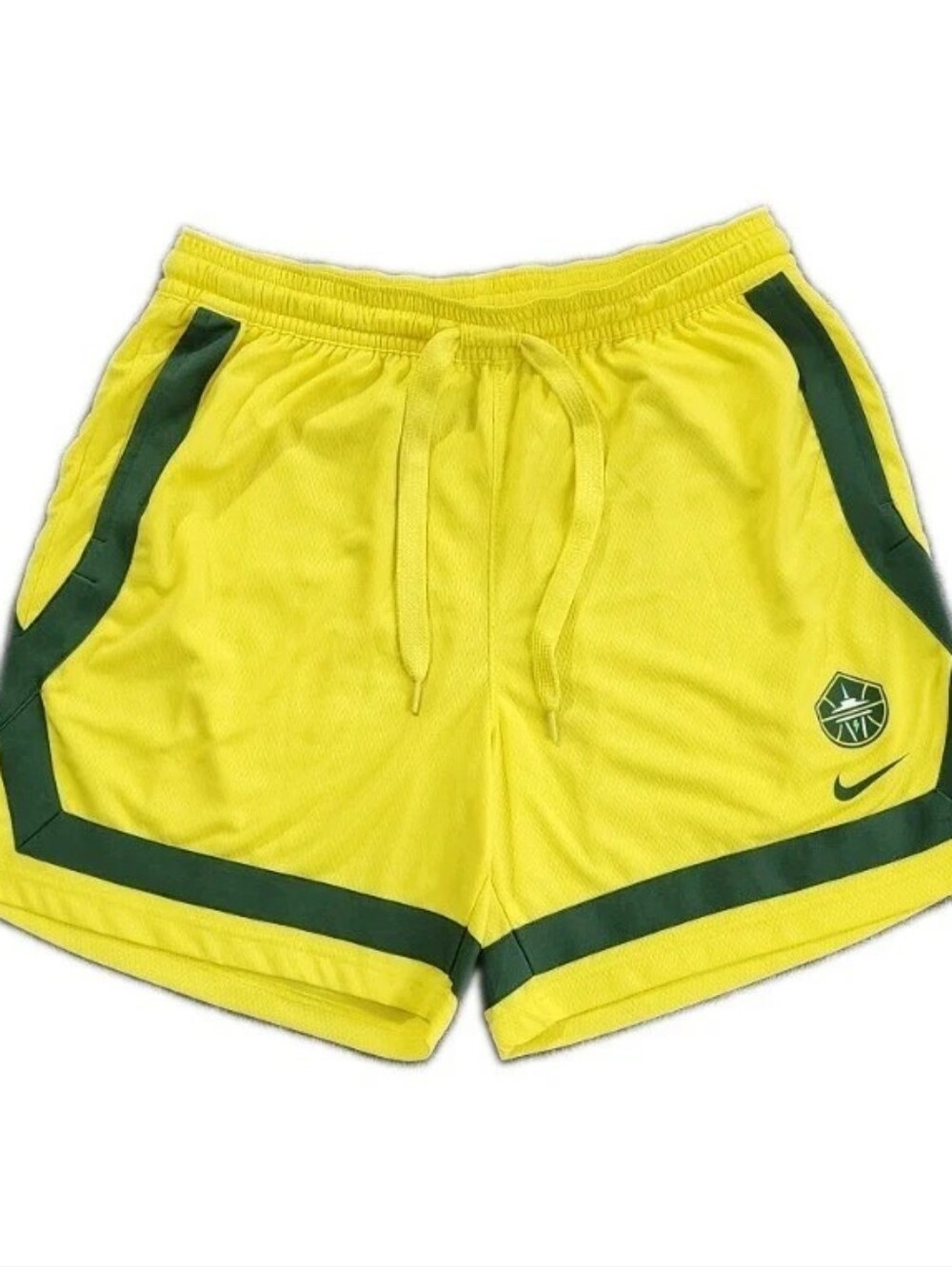 Nike Seattle Storm WNBA Basketball Performance Shorts Women L Yellow Green
